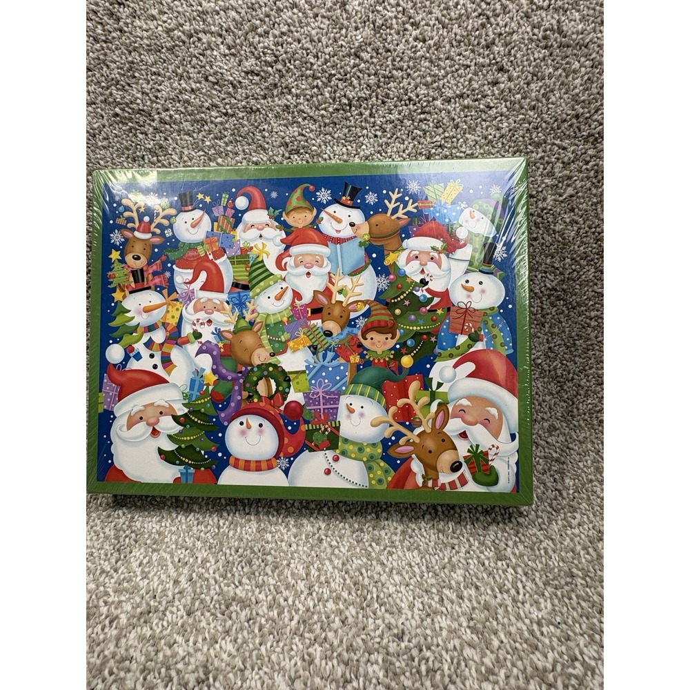 Christmas Fun Holiday 500 Pcs 20.5x15  Puzzle Santa Elves Snowman Reindeer New‎